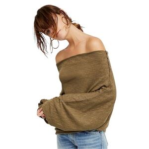 WE THE FREE | FREE PEOPLE  Skyline Off Shoulder Oversized Long Sleeve Thermal